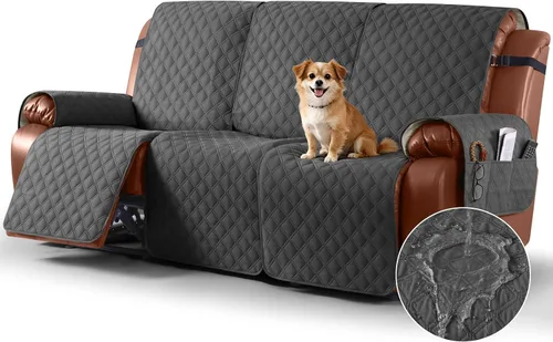 Vista 12 de Ruaozz Funda impermeable para sofá reclinable, lavable, funda antideslizante de 1 pieza, protector de muebles con correas elásticas, bolsillo