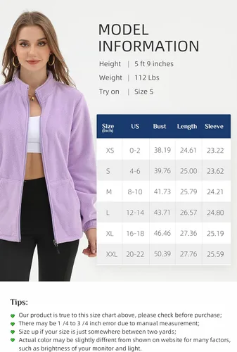 Vista 4 de Argstar Chaqueta polar para mujer con 6 bolsillos (XS-2XL)
