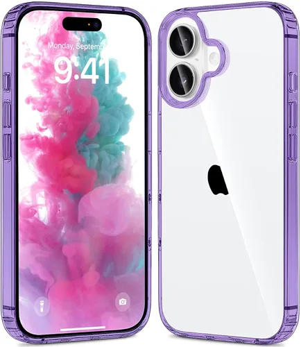 Vista 27 de JJGoo - Funda compatible con iPhone 17 Pro, funda transparente a prueba de golpes, funda protectora delgada con parte trasera de policarbonato duro