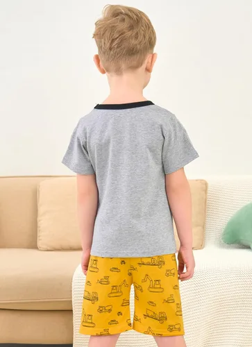 Vista 4 de Pijamas para niños, 100% algodón, 2 piezas, manga corta, conjunto de ropa de dormir de verano para niños, 3t-10t