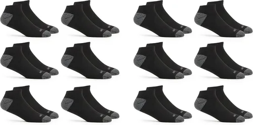 Vista 12 de Fruit of the Loom Men's Dual Defense Odor Protection Socks Tobillo - Paquete de 10 - Negro