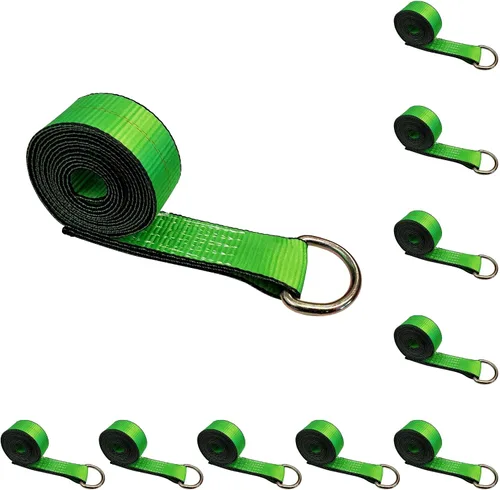 Vista 35 de Mega Cargo Control 1 paquete de correas de lazo de anillo D, amarres de remolque negros de 2 pulgadas para ensamblajes de elevación de ruedas