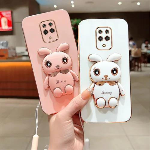 Vista 2 de DINGK Funda compatible con Redmi Note 9S Funda de teléfono TPU Silicona Soporte galvanizado Suave Durable Caída Protección a prueba de golpes para 1