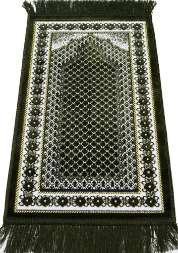 Vista 3 de Modefa Alfombra de oración de terciopelo islámico turco, alfombra suave para niños pequeños y pequeños, Janamaz Sajada musulmana para niños y niños