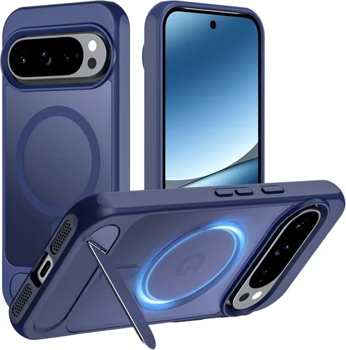 Vista 9 de Hualele - Funda magnética para Samsung Galaxy S24 Plus/S25 Plus con soporte de metal, [compatible con MagSafe]