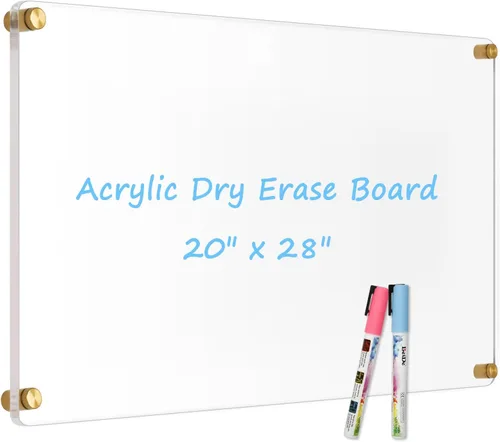Vista 13 de Pizarra Blanca Acrílica para Pared, Pizarra Blanca Semanal Transparente de 12" x 12", Pizarra Blanca de Planificación Semanal Pequeña para Pared