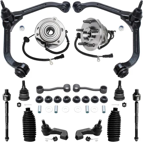Vista 105 de Detroit Axle - Kit de suspensión delantera 4WD para Nissan Frontier Pathfinder Xterra, 2 cubos de rodamientos de ruedas, 2 brazos de control
