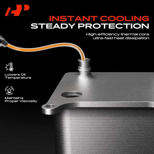 Vista 6 de A-Premium Enfriador de aceite de transmisión, tubo y aleta universales de aluminio de 6 pasos, remolque de hasta 2,500 libras, kit de enfriador