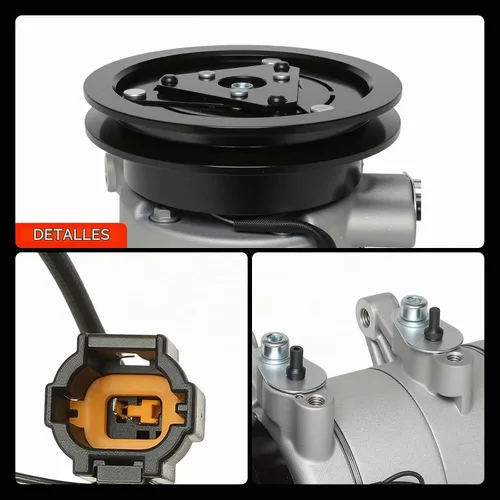 Vista 9 de Compresor de aire acondicionado A-Premium con embrague Compatible con Nissan Frontier 2.4L 1998-2004, Xterra 2.4L 2000-2004, con polea de 1 ranura