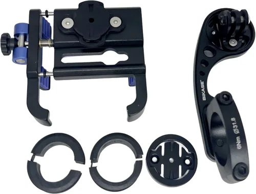 Vista 5 de BiKase BiKGrip - Soporte para teléfono para bicicleta con soporte para computadora, soporte compatible con Garmin, abrazadera para teléfono celular