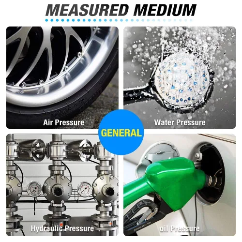 Vista 7 de MEANLIN MEASURE Manómetro térmico de acero inoxidable de 0-160 psi, 30-250 ℉, llenado de líquido, esfera de cara NPT de 2.5 pulgadas, con cinta