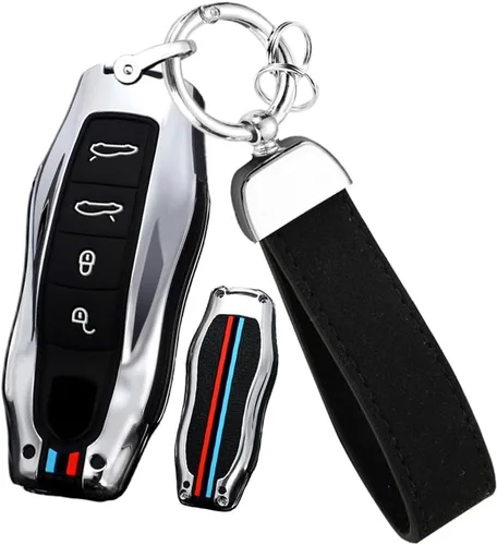 Vista 11 de ontto Funda para llavero con llavero compatible con Porsche 2010 en adelante