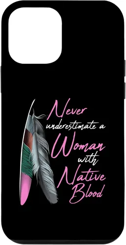 Vista 16 de Funda para iPhone 17 con texto en inglés "Native American Indian A Woman with Native Blood