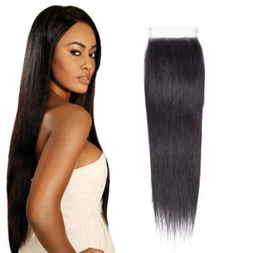 Vista 12 de Extensiones de cabello humano con cierre de encaje liso 4x4 HD, cierre de encaje de 8 pulgadas, cabello virgen brasileño sin procesar, frontal