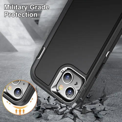 Vista 8 de Funda para iPhone 13 para hombre, híbrida a prueba de caídas, resistente, a prueba de golpes, ajuste delgado, funda protectora para iPhone 13/14