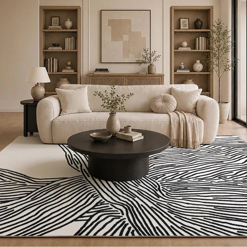 Vista 11 de YIHOUSE Alfombra de leopardo para sala de estar, bonita alfombra con estampado de guepardo blanco y negro, moderna, lavable, alfombras con estampado