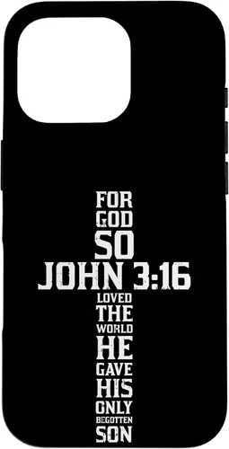Vista 20 de iPhone 16 Cross John 3:16 Verso Biblia Dios Jesús Fe Cristiano Estuche de regalo