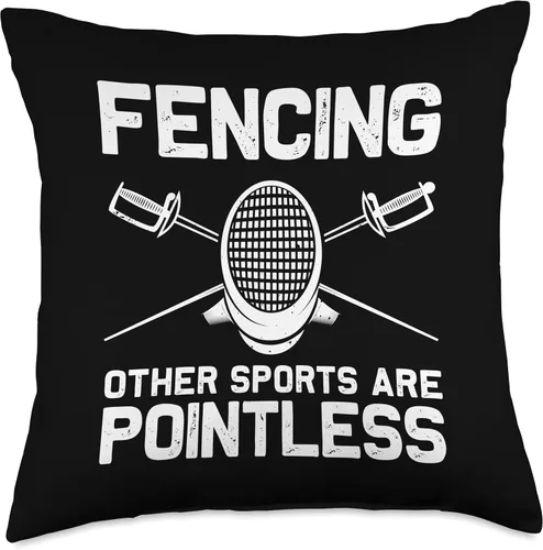 Vista 5 de Best Fencing Gift Fencing Accessories & Stuff Divertido diseño para hombres, mujeres, niños, esgrima, cojín deportivo, 16 x 16 pulgadas, multicolor