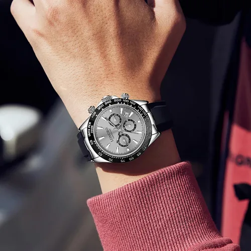 Vista 7 de devaco Relojes luminosos del cronógrafo del calendario de los hombres, relojes de moda de los hombres