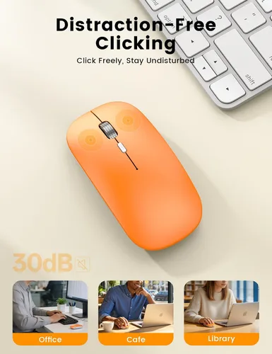Vista 5 de SABLUTE M31 - Mouse Bluetooth para MacBook Pro/Air, iPad, mouse inalámbrico recargable de tres modos para 3 dispositivos (BT 5.2 + 2.4G), elegante