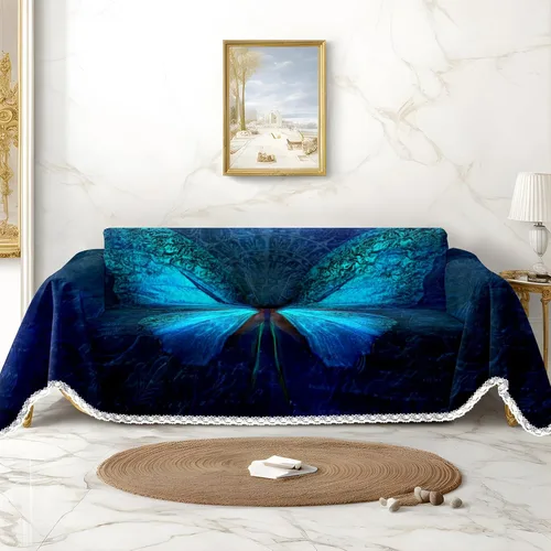 Vista 15 de Funda de sofá con estampado de flores y mariposas, fundas para sofá, fundas para sillón, funda resistente a las manchas, protector universal