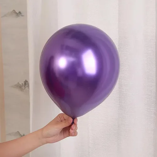 Vista 5 de 50 globos metálicos morados de 12 pulgadas, globos de fiesta morados cromados metálicos brillantes, para cumpleaños, boda, fiesta, Halloween
