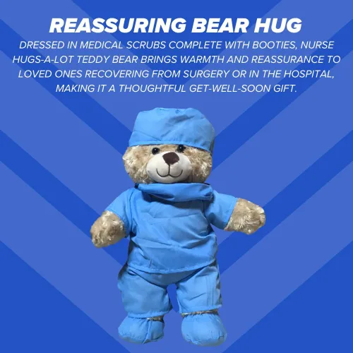 Vista 4 de ZZZ Bears, regalo para niños y adultos en el hospital, estudiantes de enfermería y héroes de la salud, oso para recuperación de cirugía