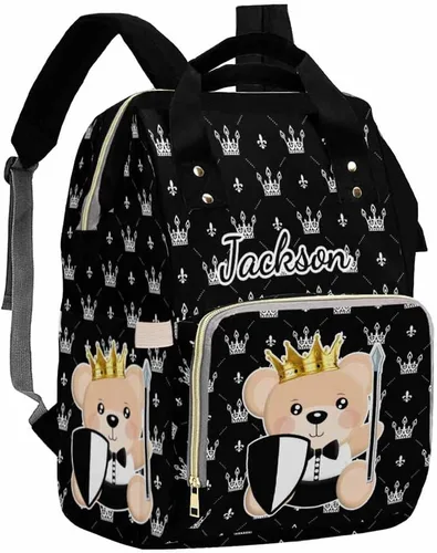 Vista 18 de Artsadd Bolsa de pañales con nombre personalizado para bebé, mochila para mamá y papá, pattern 01, Mochilas Daypack