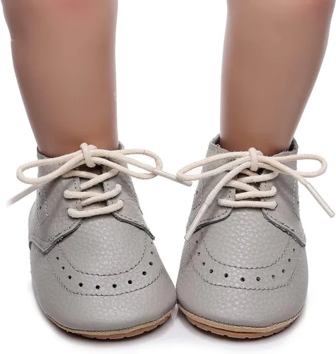 Vista 4 de Mocasines de cuero para bebés, niños y niñas, cómodos zapatos de vestir Oxford, zapatos de boda, zapatos para primeros pasadores, zapatos de cuna