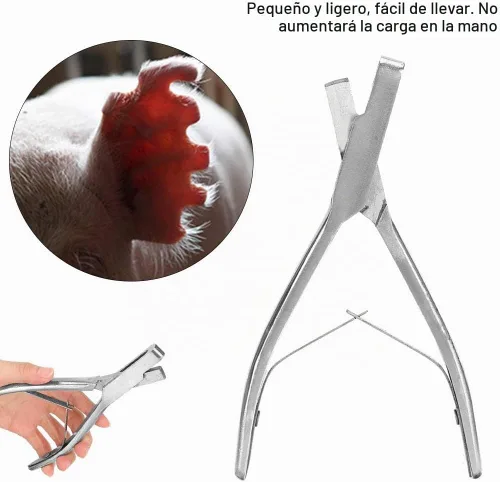 Vista 5 de Muesca de oreja de animal, alicates de acero inoxidable, orejas de cerdo en forma de U, alicates para marcado, pinzas para marca de oreja
