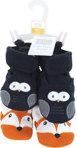 Vista 2 de Hudson Baby Baby-Girl's Animal Fleece Booties 2-Pack Socks