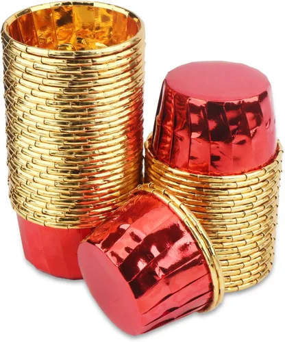 Vista 8 de EUSOAR Vasos para hornear, 50 forros para cupcakes de 3.5 onzas, forros para magdalenas de Navidad, envoltorios de cupcakes, papel para magdalenas
