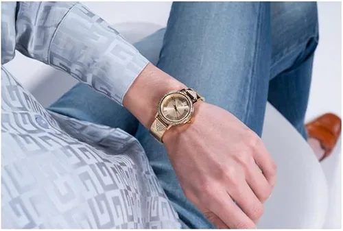 Vista 7 de GUESS Reloj para mujer de 1260in correa de tono dorado esfera champán caja dorada Tono dorado Correa