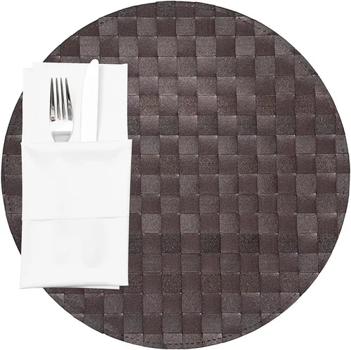 Vista 11 de Restaurantware Juego de 6 manteles individuales rectangulares para mesa de comedor de 16 x 12 pulgadas, a rayas, fáciles de limpiar, de plástico Con