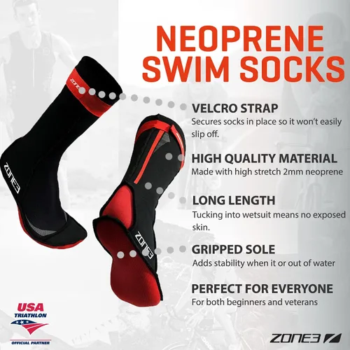 Vista 3 de Zone3 Calcetines térmicos de neopreno para natación, buceo, pesca, surf, surf
