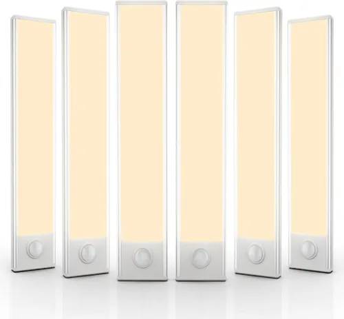 Vista 10 de Paquete de 6 luces inalámbricas para debajo del gabinete, 32 luces LED recargables con sensor de movimiento para interiores, luces magnéticas