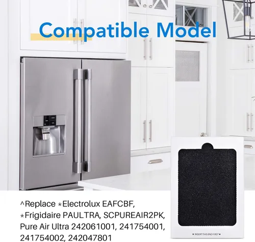 Vista 4 de ICEPURE Filtro de aire para refrigerador, compatible con Frigidaire® y Electrolux®, Pure Air Ultra 241754002, 242061001, 242047801, 241754001