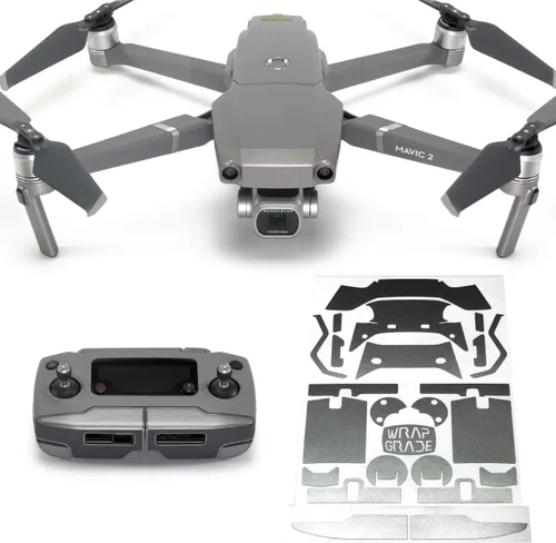 Vista 13 de Wrapgrade Poly Skin Compatible with DJI Mavic 2 Accent Color (Airforce Silver)