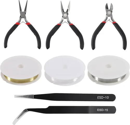 Vista 8 de D-FLIFE Kit de herramientas de fabricación de joyas de 19 piezas con estuche de almacenamiento con cremallera para manualidades de joyas