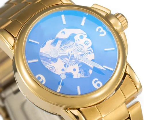 Vista 4 de Reginald Relojes para mujer, reloj de vestir casual a la moda, impermeable, con esfera de esqueleto de mariposa, reloj mecánico automático Negro2