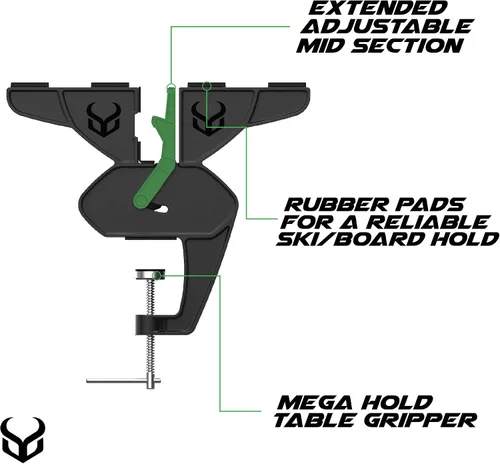 Vista 2 de Demon Ski and Snowboard Ultra Vise para afinación, reparación y encerado, agarre antideslizante con posiciones de trabajo horizontales y verticales