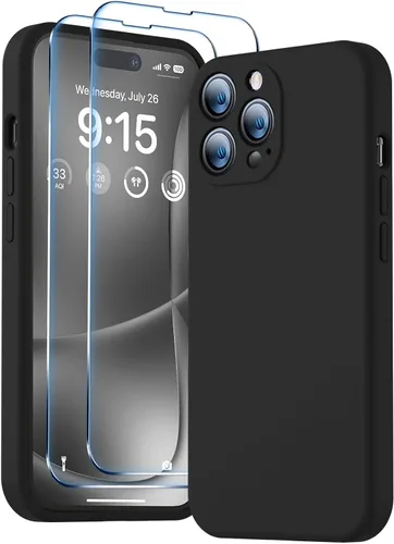Vista 42 de BossKiss Funda compatible con iPhone 13 Pro, silicona de alta calidad mejorada [protección de cámara] [2 protectores de pantalla]
