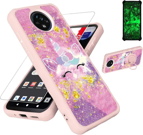 Vista 49 de jioeuinly JSF-DJS - Funda compatible con Nothing Phone 2a con protector de pantalla de vidrio templado, policarbonato duro + silicona suave, soporte