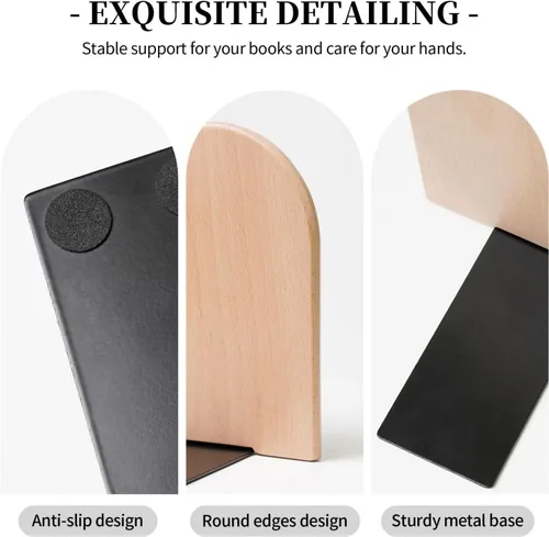 Vista 3 de Sujetalibros decorativos de árbol verde para estantes, soporte para libros pesados, organizador antideslizante para escritorio para habitación