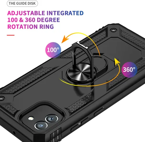 Vista 7 de Funda para Samsung Galaxy A04E con [2 unidades] Protector de pantalla de vidrio templado, para Galaxy A04e Heavy Duty Armor [Grado Militar]