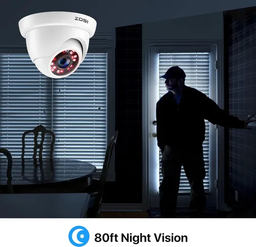 Vista 7 de ZOSI 1080P FULL HD 4-en-1 TVI/CVI/AHD/CVBS Cámara de seguridad 1920TVL Interior al aire libre día noche vigilancia CCTV Cámara domo para HD-TVI