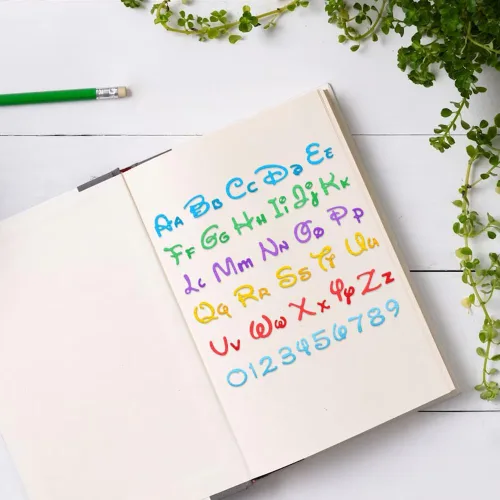 Vista 4 de Hying Matriz de números del alfabeto mayúsculas 26 para hacer tarjetas, mayúsculas y minúsculas, 26 letras para álbumes de recortes, papel
