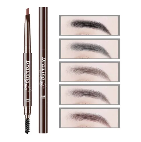 Vista 4 de Lápiz de cejas duradero resistente al agua, duradero, delineador automático de cejas, 5 colores para elegir, cejas naturales que duran mucho tiempo