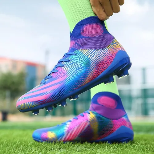 Vista 4 de zcdyn Botas de fútbol para hombre, zapatos de fútbol para hombre, zapatos de punta cómodos, atléticos para adultos