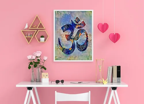 Vista 8 de AUM Wall Art, OM Home Decor, zen art, Yoga Decor Yoga art print, Spiritual Art Wall Decor, Meditation Yoga Decor,Yoga gifts